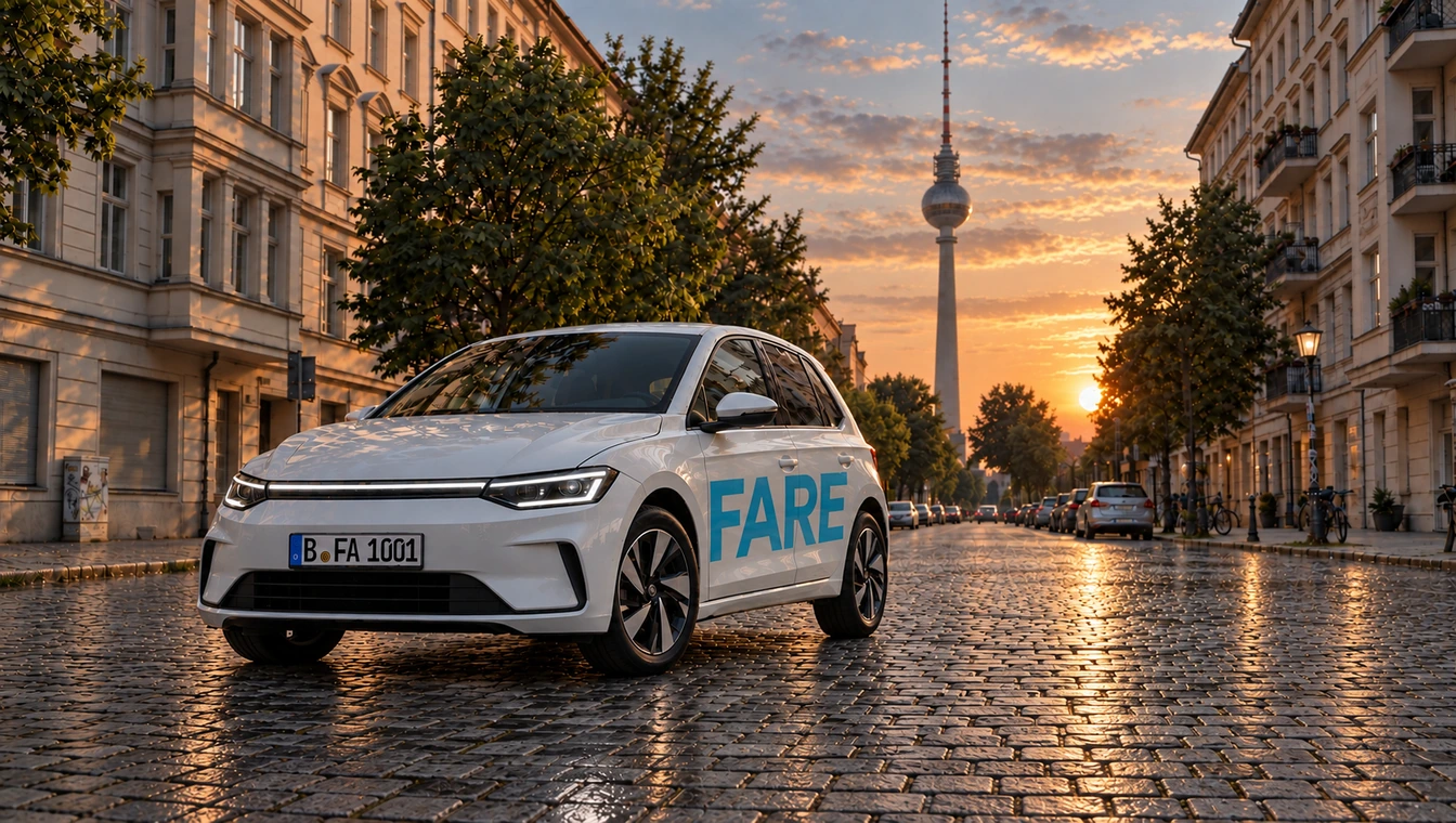 Fare electric car in urban environment